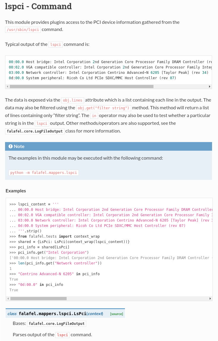 LSPCI Parser Module Web Page